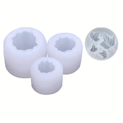 4pcs Pumpkin Candle Holder Silicone Molds Maple Leaf 3D for Resin Casting