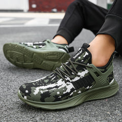 Men's Camo Knit Trail Running Shoes Soft Sole Sneakers