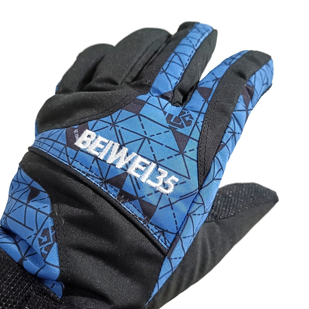 Men's Windproof Thermal Ski Gloves for Outdoor Activities