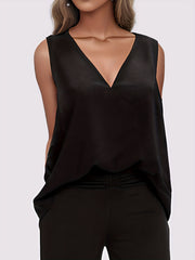 Lace Stitching V Neck Tank Top Summer Sleeveless Top