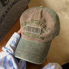Vintage Washed Distressed Baseball Cap Embroidered Patch Sun Hat