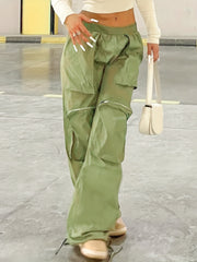 Loose Hiking Pants Low Waist Casual Cargo Pants