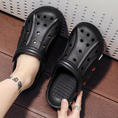 Men's Comfortable Platform Clogs Hollow Out Non Slip Garden Shoes