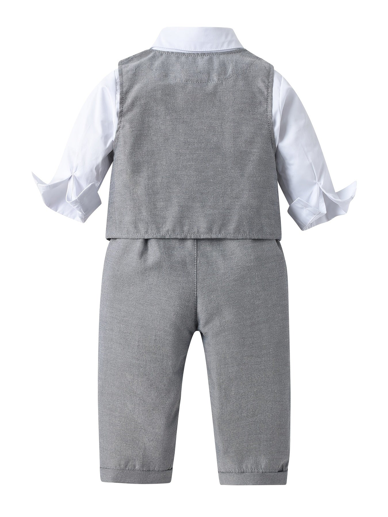 Infant Boys 3pcs Gentleman Suit Shirt Pants Vest With Bow