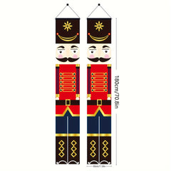 Nutcracker Christmas Decorations Porch Banner Soldier Model