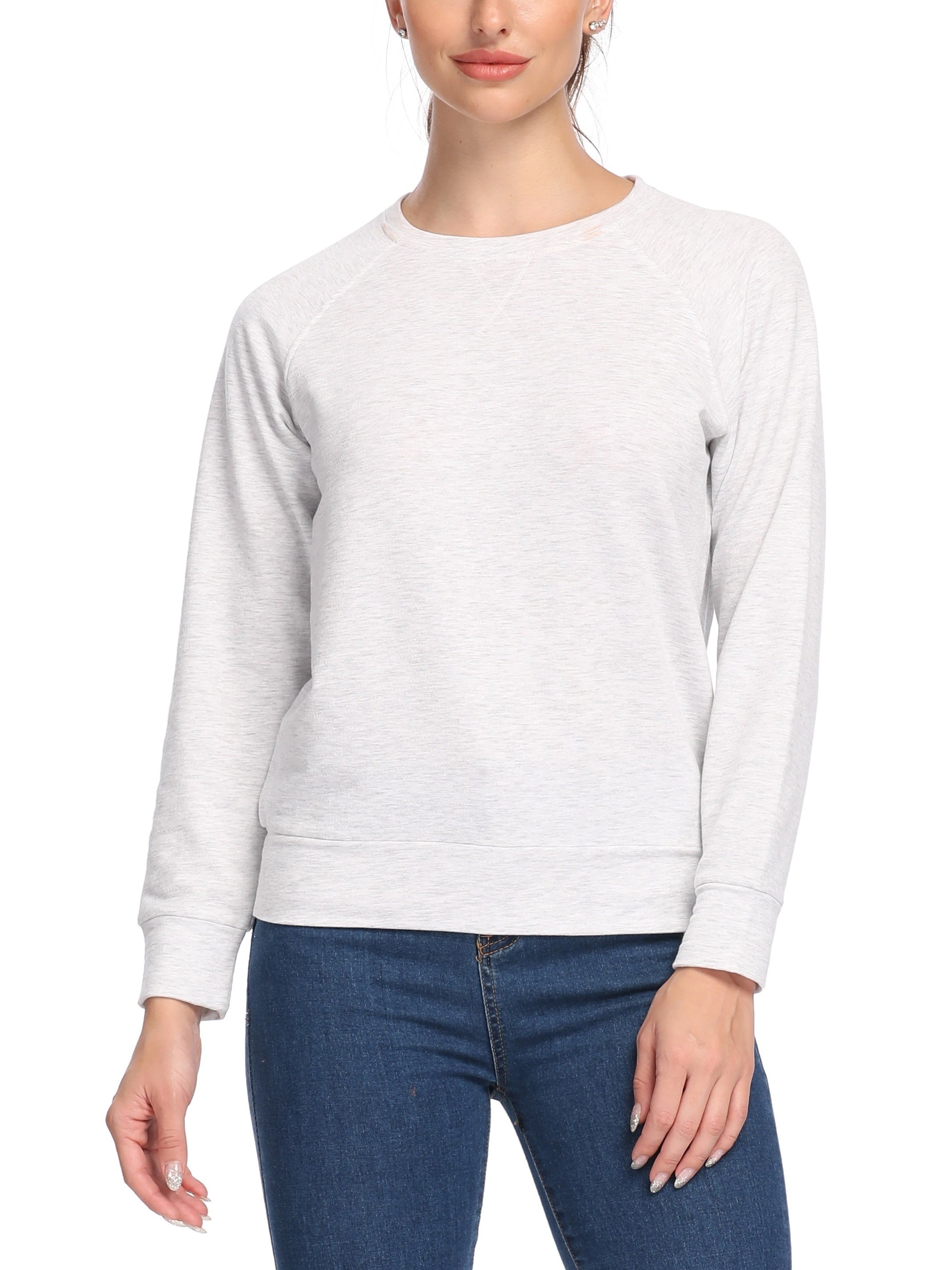 Women's Long Sleeve Fleece Sweatshirt Workout Top
