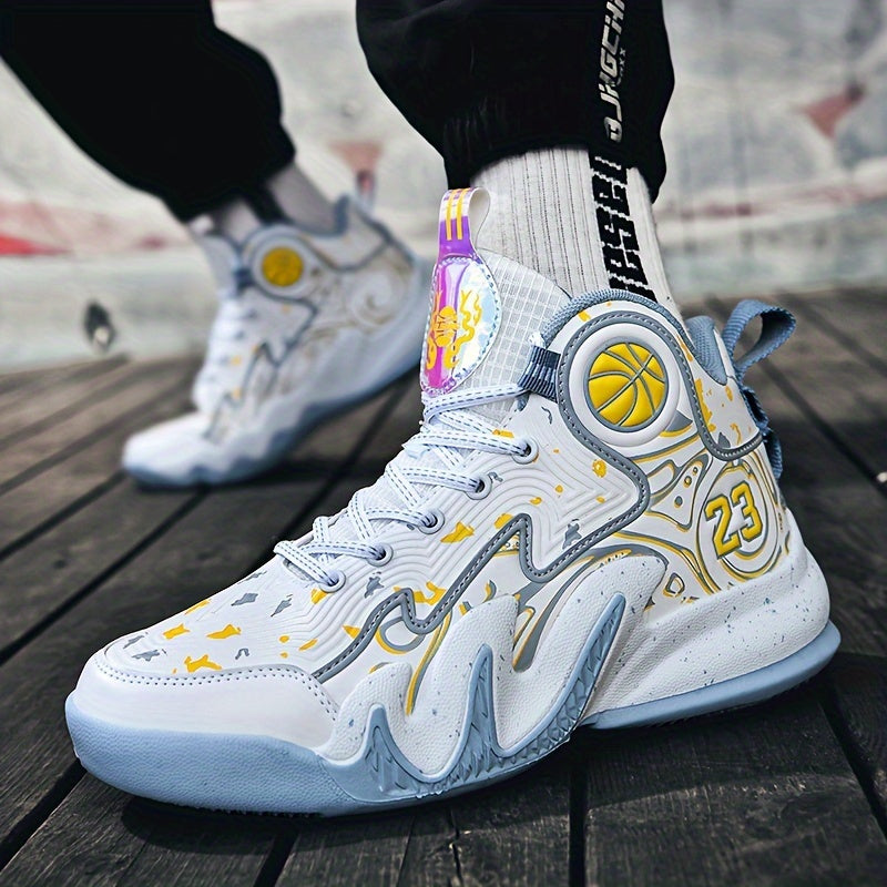Men's Non Slip Basketball Shoes Lace Up Sneakers for Outdoor Activities