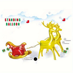XL Christmas Reindeer Balloon Decor 3D Standing Sled Deer