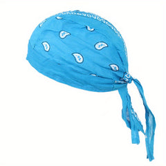 Paisley Print Turban Cap Ramadan Head Wrap Bandana Casual Lace Up Hijab Hat