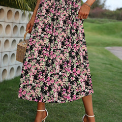 Floral Print Elastic Waist Skirt for Spring & Summer Women's Clothing