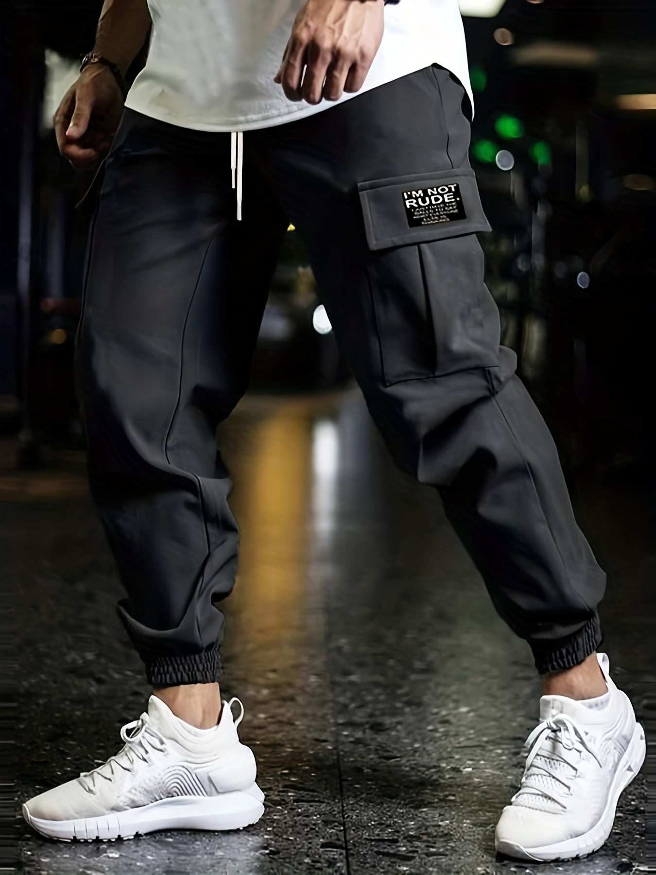 Cargo Pants Men's Flap Pocket Trousers Loose Casual Outdoor Work Pants