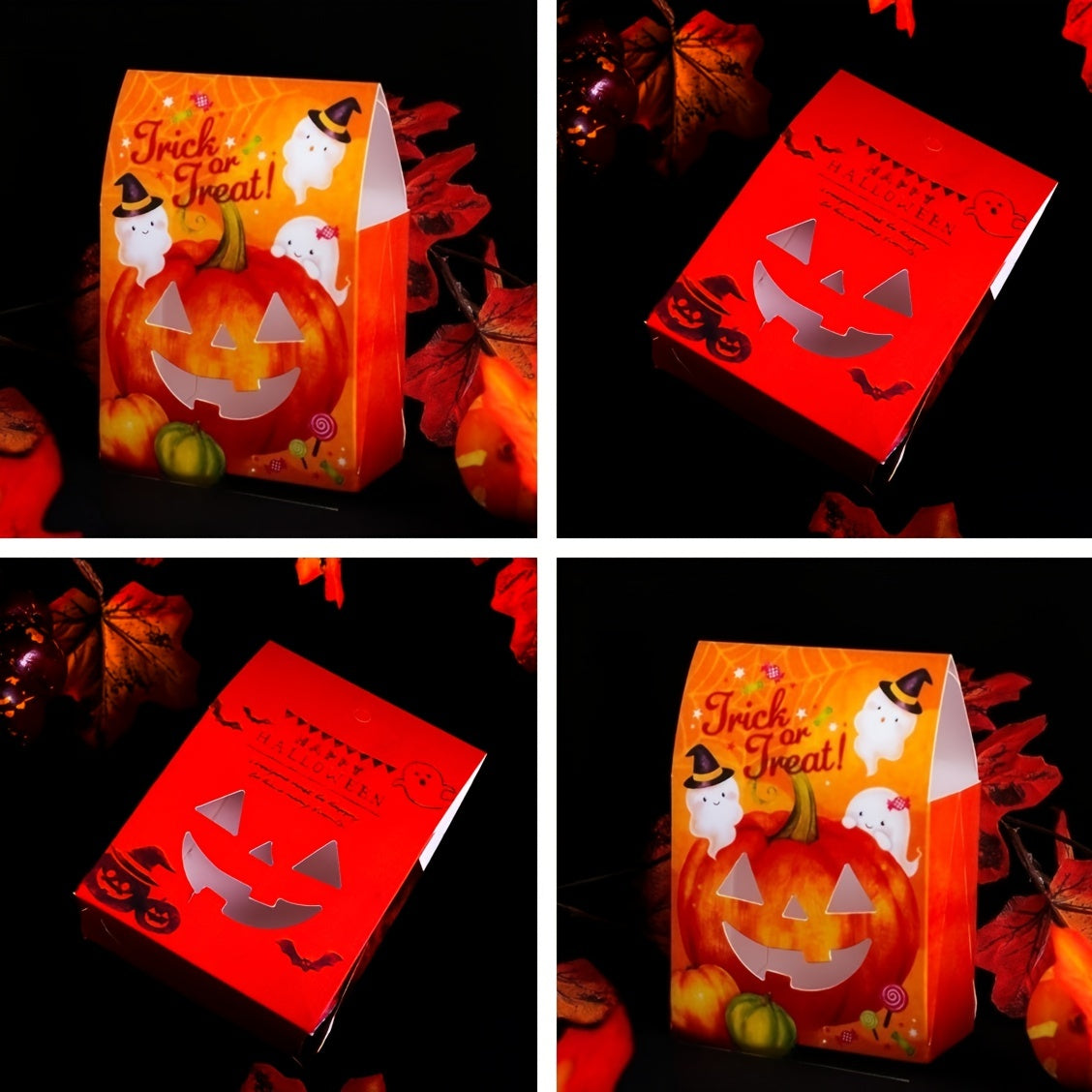 4pcs Halloween Pumpkin Candy Wrapping Paper Box