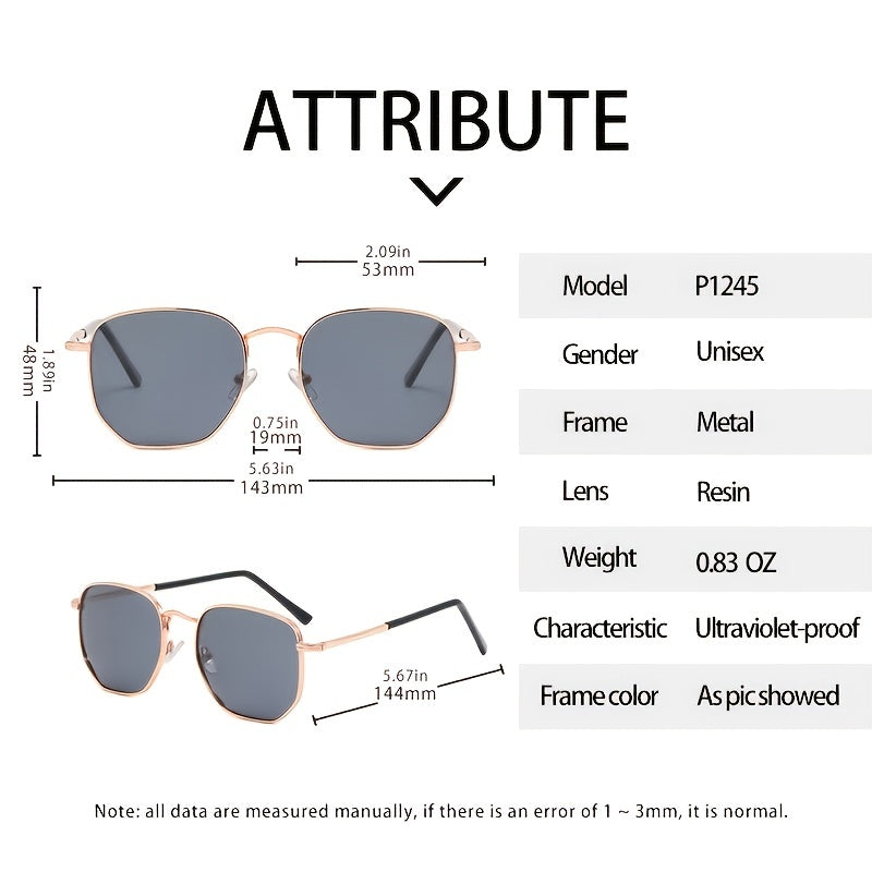 Multicolor Men's Metal Polarized Sunglasses with Zipper Case