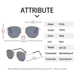 Multicolor Men's Metal Polarized Sunglasses with Zipper Case