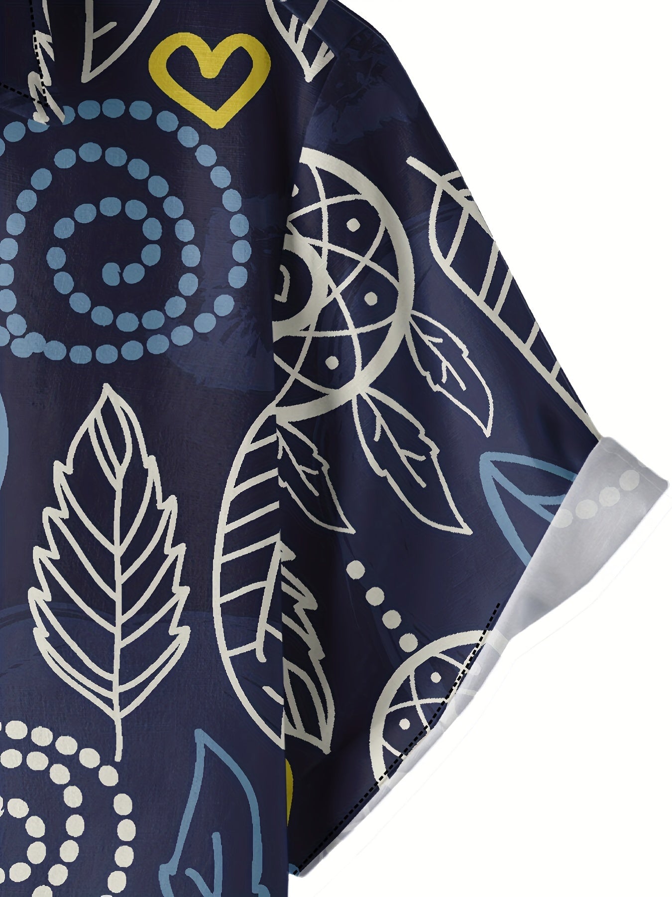 Men's Leaf Pattern Hawaiian Shirt Short Sleeve Casual Button Up