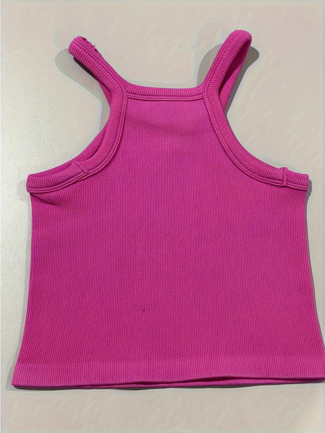Ribbed Solid Sports Tank Top Sleeveless Yoga Running Top