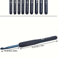 Crochet Needle Set Stainless Steel Soft Handle DIY Sewing 2.0mm-6.0mm
