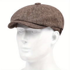 Men's Plaid Newsboy Hat Sunscreen Beret for Outdoor Use