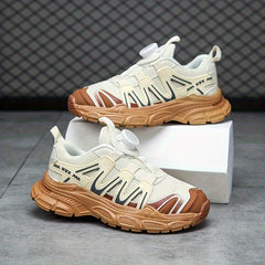 Vintage Block Shoes With Rotating Buckle Non Slip Sneakers