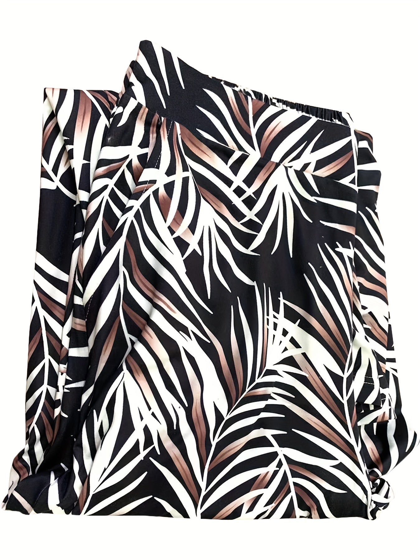 Women's Tropical Print Wide Leg Trousers