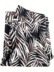 Women's Tropical Print Wide Leg Trousers