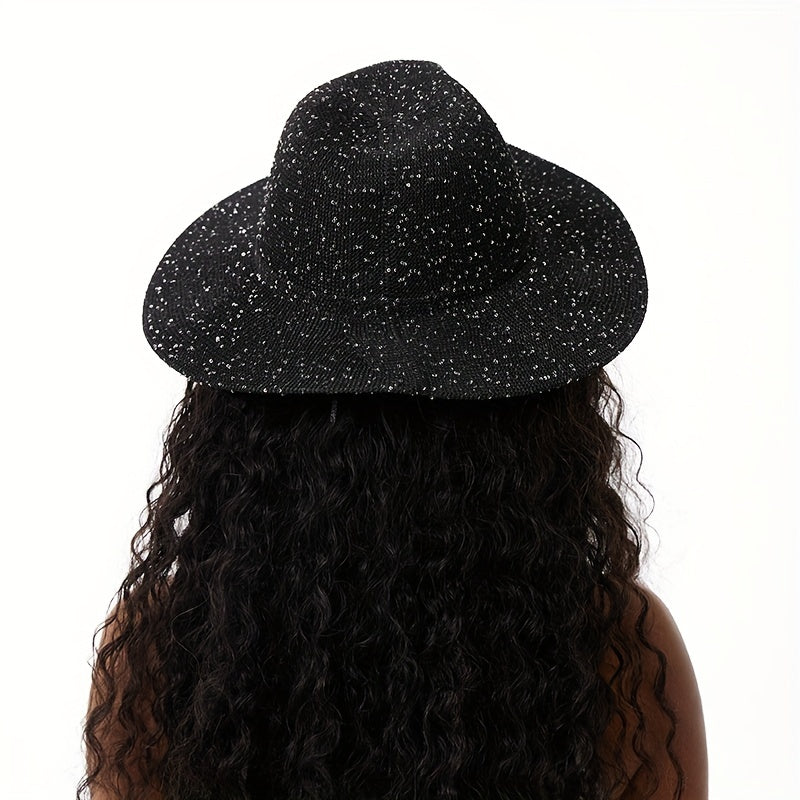 Rhinestone Sun Hat Jazz Fedora Cap Vintage Beach Hats