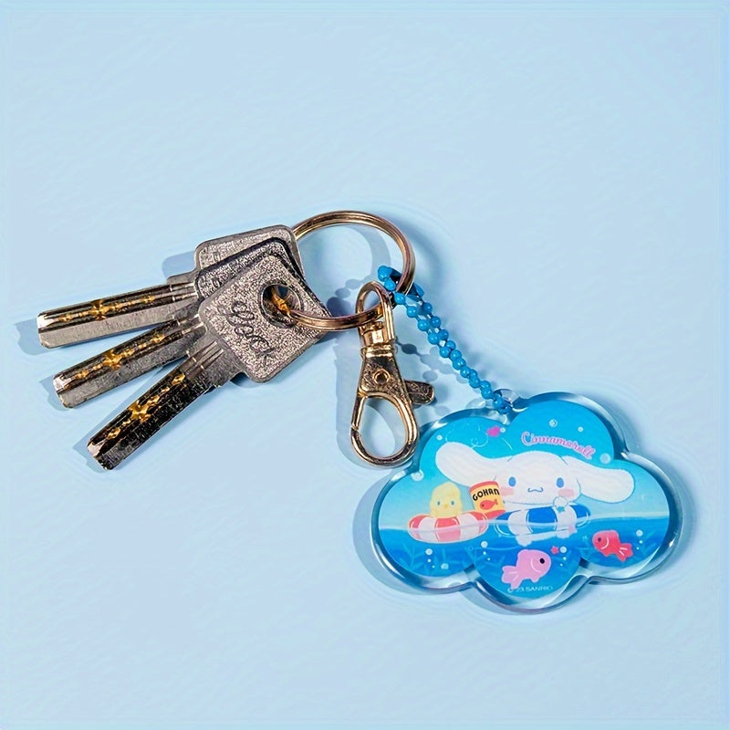 Cartoon Cat Dog Bag Acrylic Keychain