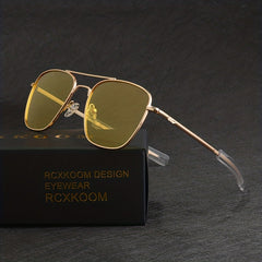 Men's Polarized Night Vision Driving Sunglasses Anti-glare Aviator Pilot