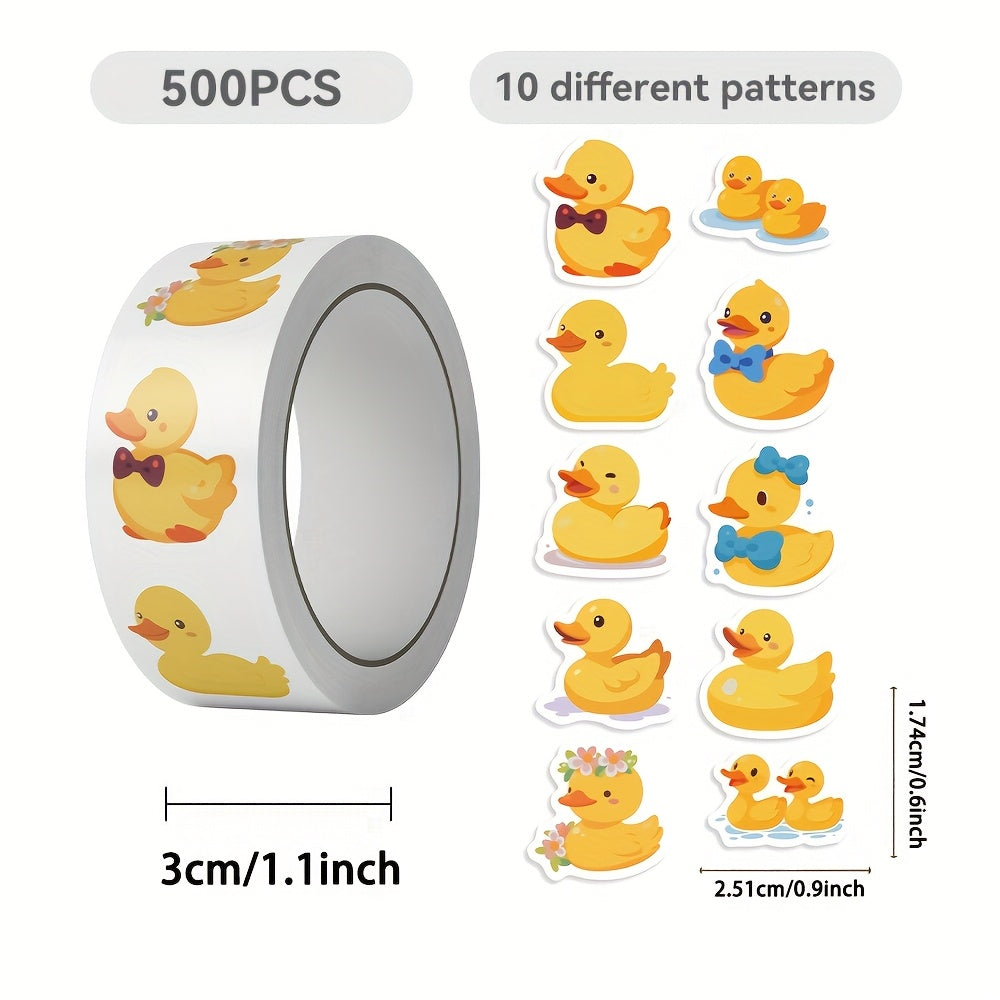 500pcs Duck Stickers Roll Vinyl Stickers Scrapbook Journaling Laptop Bumper