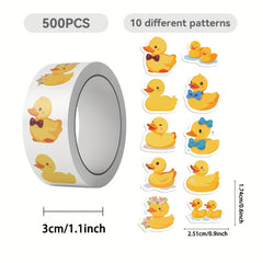 500pcs Duck Stickers Roll Vinyl Stickers Scrapbook Journaling Laptop Bumper