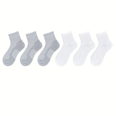 6 Pairs Men's Cotton Mid-calf Socks