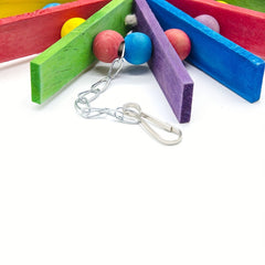 Bird Parrot Hanging Cage Toys Colorful Building Blocks Chewing Toy