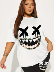 Graphic Print Two Piece Set Short Sleeve T-Shirt & Slim Long Pants