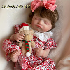 Silicone Vinyl Reborn Dolls Full Body with Rooted Hair Christmas Gift
