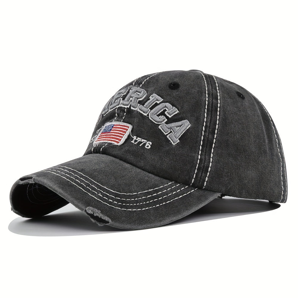 3D Embroidery Baseball Cap AMERICA Peaked Cap Curved Brim Hat Sun Visor
