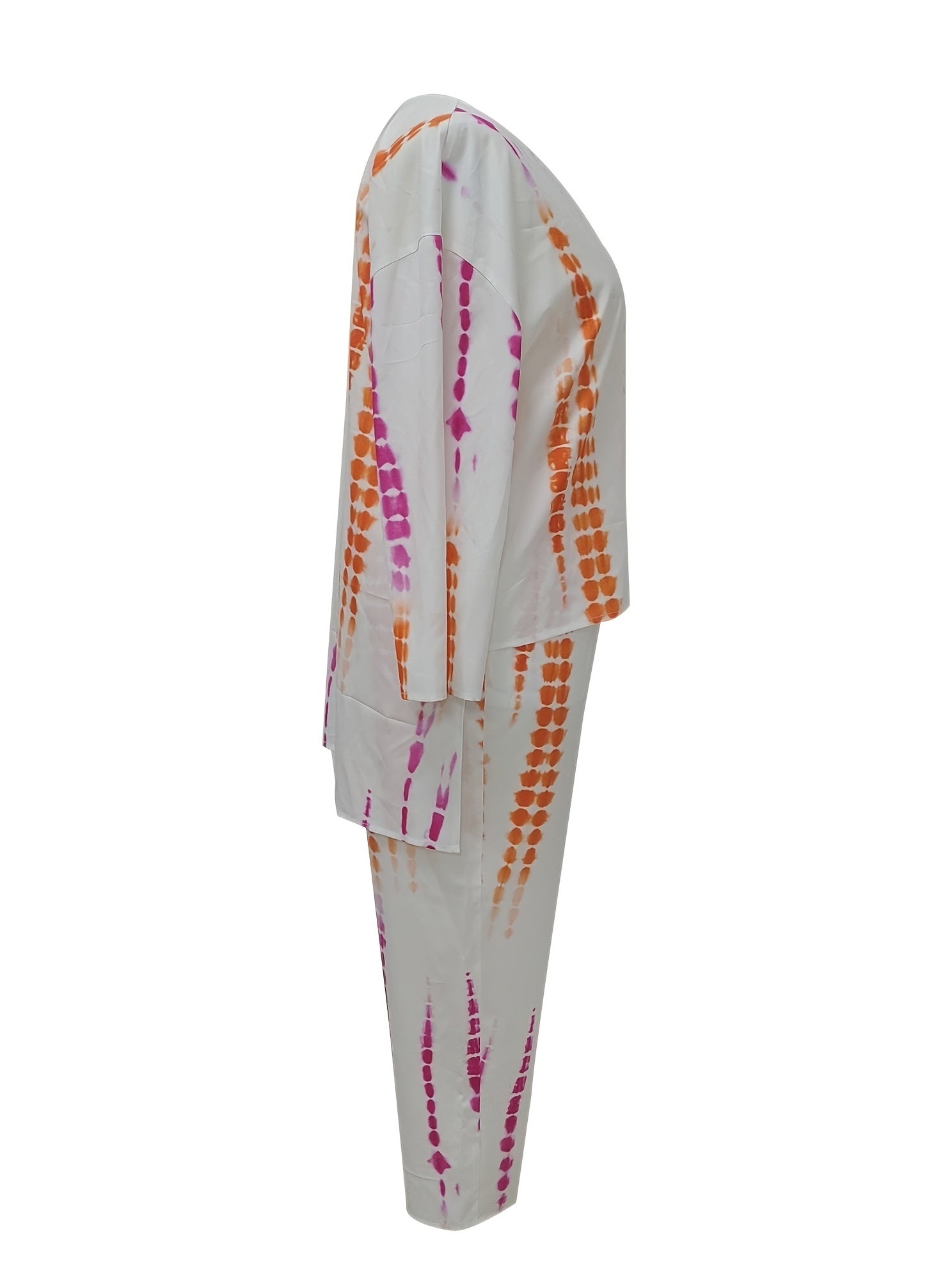 Women's Plus Tie Dye Tunic Top & Pants Set