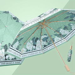 Floral Double Layer Sunshade Umbrella UV Protection Rain Or Shine Dual Use