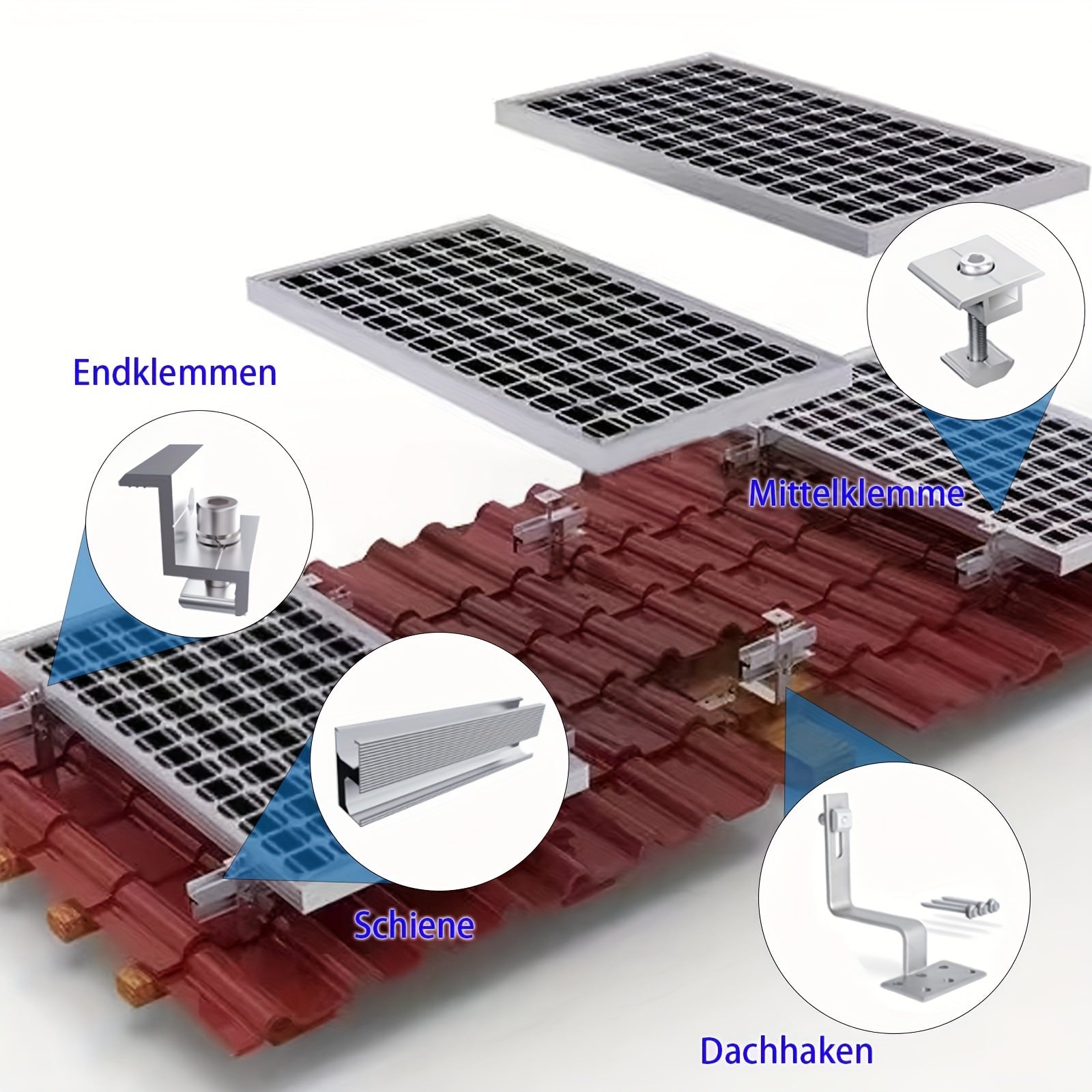 Solar Bracket Brick Roof Mounting Kit Extended Photovoltaic Mounting Rail