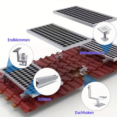 Solar Bracket Brick Roof Mounting Kit Extended Photovoltaic Mounting Rail