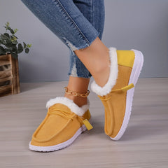 Plush Lined Thermal Snow Shoes Warm Non Slip Boat Shoes Fall Winter