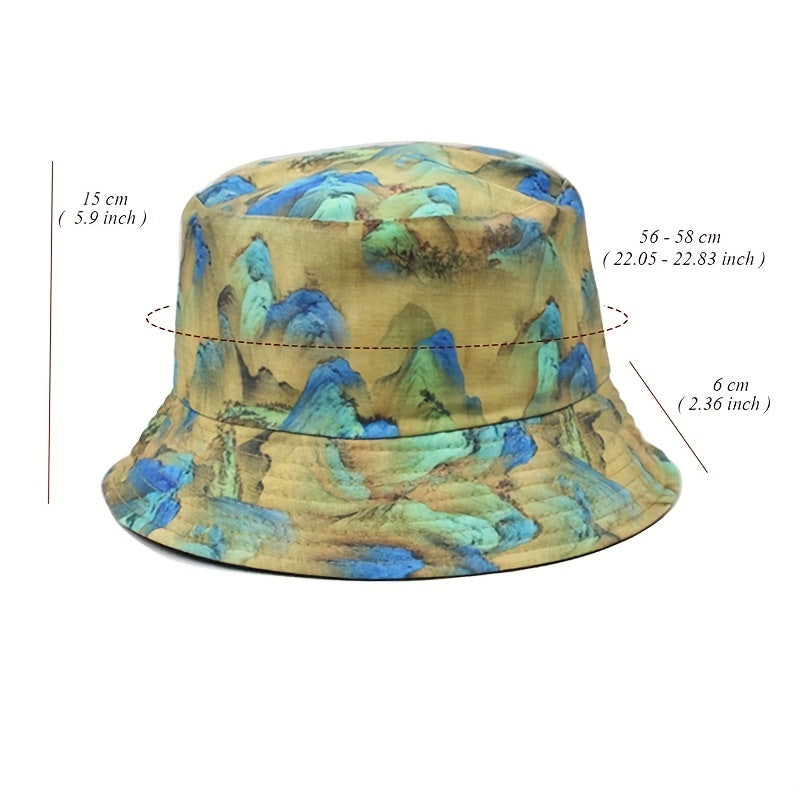 Print Double Sided Fisherman Hat For Men And Women Casual Sun Hat
