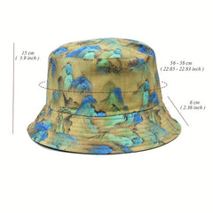 Print Double Sided Fisherman Hat For Men And Women Casual Sun Hat