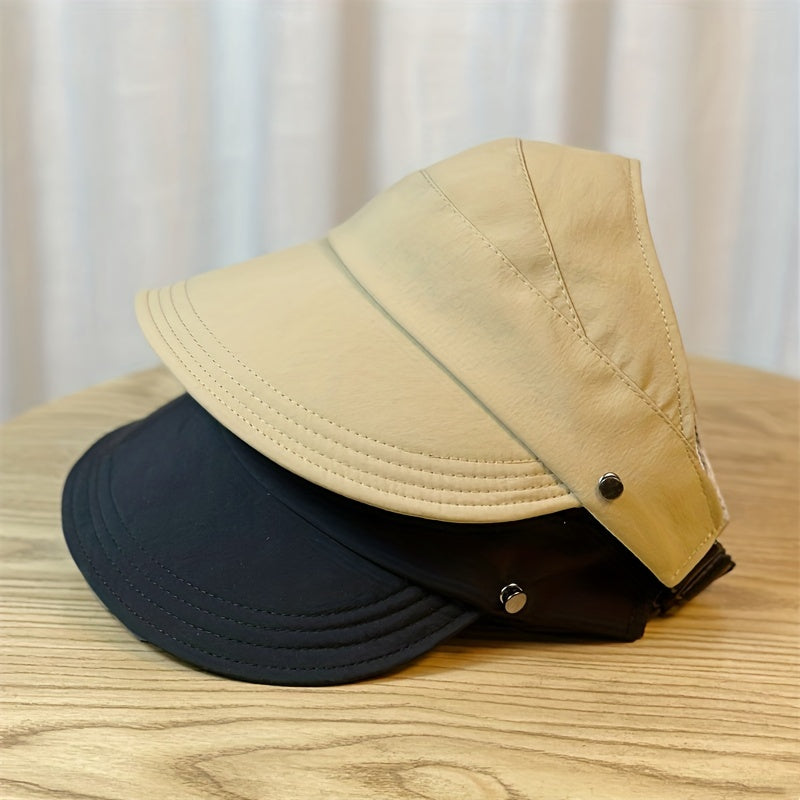 Casual Visor Hat Solid UV Protection Lightweight Sun Hat Wide Brim
