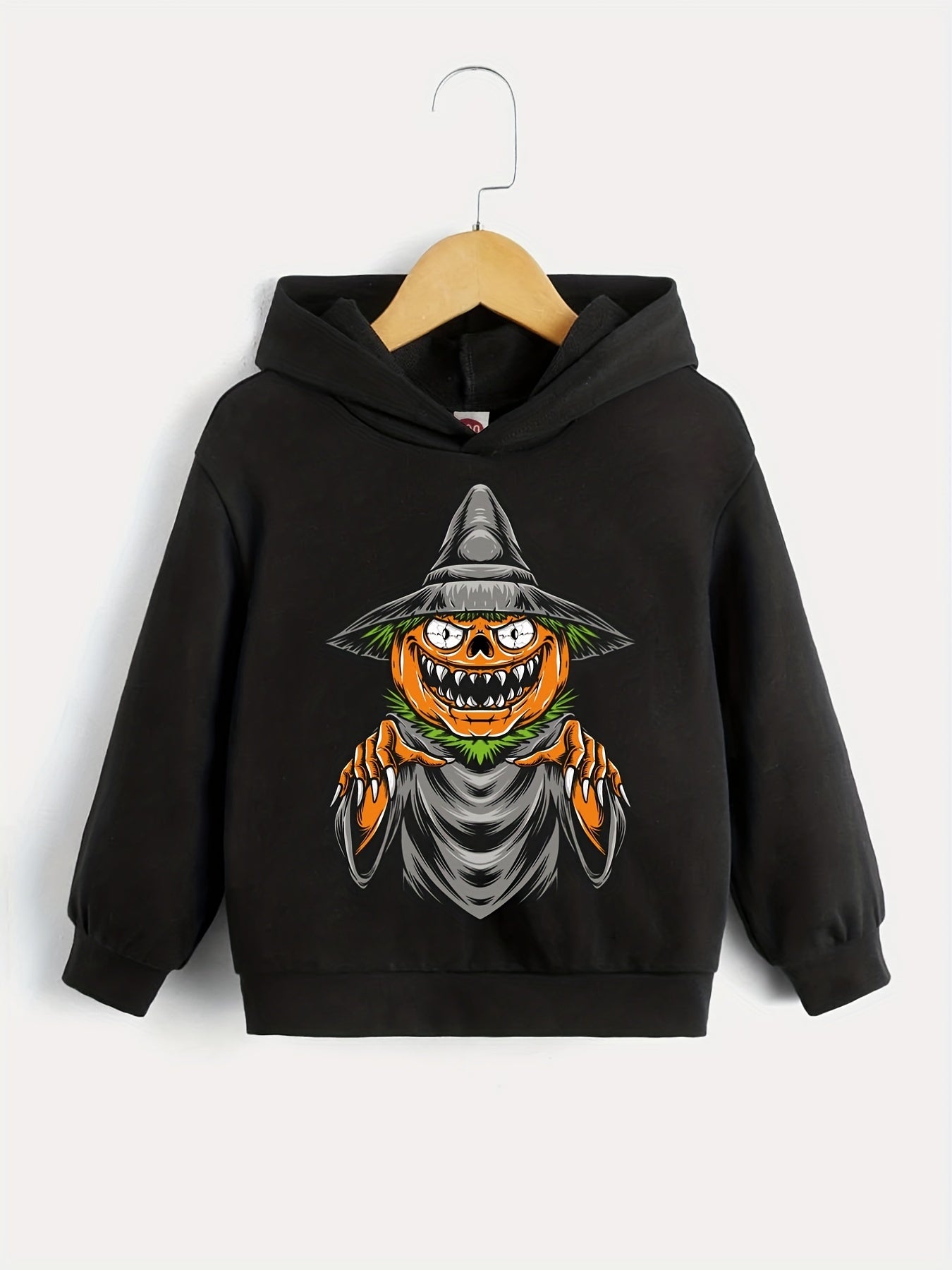 Boys Halloween Party Pumpkin Dinosaur Hooded Sweatshirt
