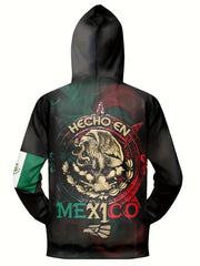 MEXICO Eagle Snake Print Hoodies Mens Comfy Loose Hooded Pullover