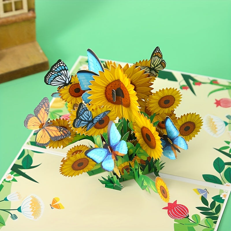 Sunflower 3D Pop Up Greeting Card for Women Bosses and Friends
