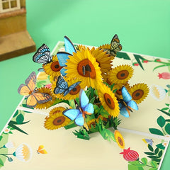 Sunflower 3D Pop Up Greeting Card for Women Bosses and Friends
