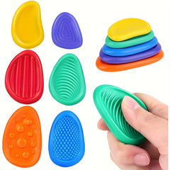 6 Silicone Sensory Stones Textured Finger Toys Durable Portable Tactile Adult Ga