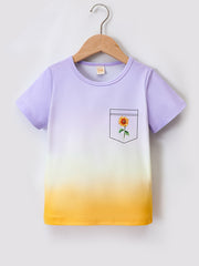 Sunflower Pattern Matching Dress & T-shirt Set for Siblings