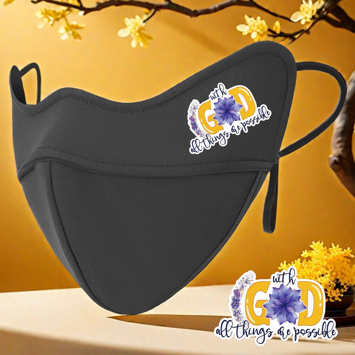 God All Things Possible 5D Printed Breathable Face Mask for Men